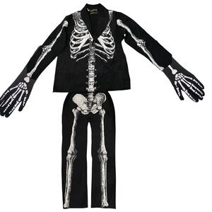 🎃 Underwraps Costume M Skeleton 4 Piece Black